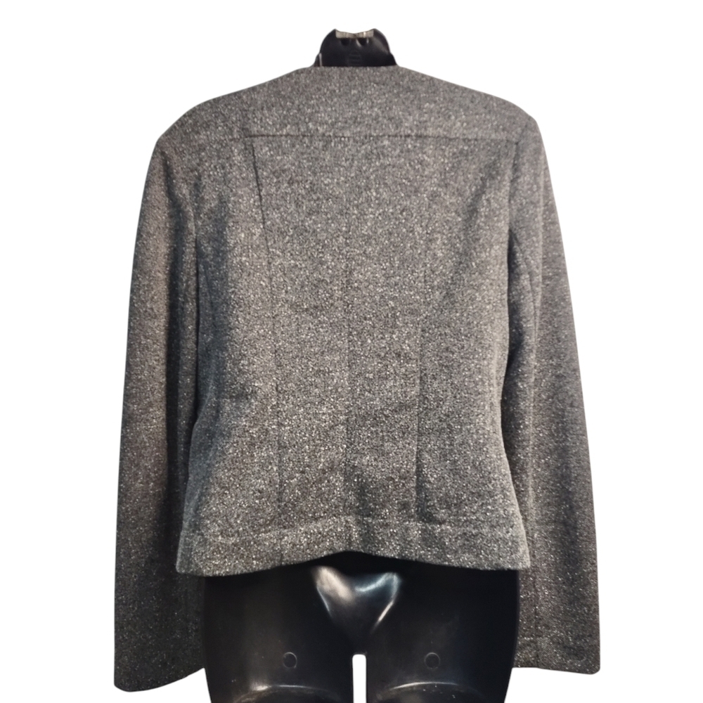 CATHERINE MALANDRINO Women's Gray Fitted ZIP Up Blazer Jacket Size Large - Picture 2 of 8